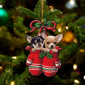 Chihuahuas Inside Your Gloves Christmas Holiday-Two Sided Ornament, Christmas Ornament, Car Ornament - Thegiftio UK