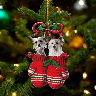 Chinese Crested Inside Your Gloves Christmas Holiday-Two Sided Ornament, Christmas Ornament, Car Ornament - Thegiftio