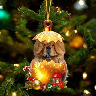 Chow Chow In Golden Egg Christmas Ornament - Thegiftio UK