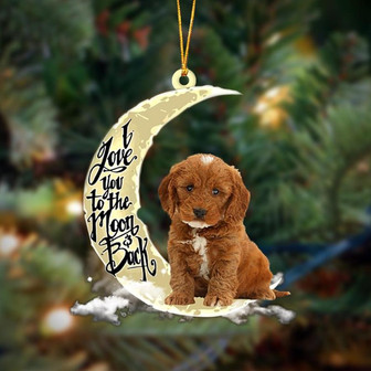 Cockapoo I Love You To The Moon And Back Hanging Ornament Dog Ornament, Car Ornament, Christmas Ornament - Thegiftio UK