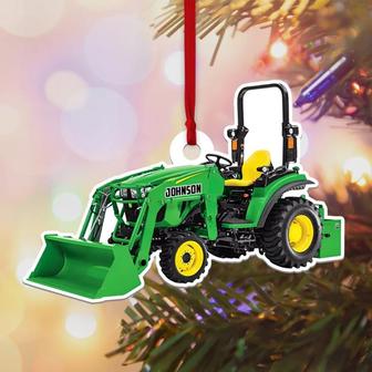 Compaction Tractor Personalized Flat Ornaments, Green Compact Tractor Christmas Ornament, Gift For Farmer - Thegiftio UK