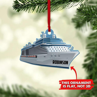 Cruise Ship Personalized Flat Ornament, Custom Sailboat Cruiser Christmas Ornament, Cruise Ship Lover - Thegiftio UK