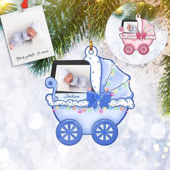 Custom Baby's First Christmas Ornament, Personalized Photo & Text Ornament, First Christmas, Christmas Tree Ornament - Thegiftio UK