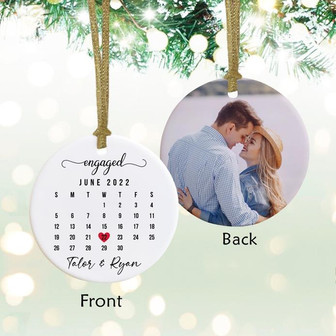 Custom Photo Engaged Ornament- Engagement Ornament-Engagement Gift- Custom Ornament-Engagement Announcement Couples Ornament - Thegiftio UK