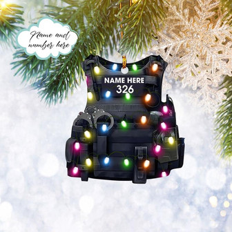Custom Police Bulletproof Vest Flat 2D Ornament Policeman Gift, Christmas Tree Ornament, Home Decor Plastic Ornament - Thegiftio UK