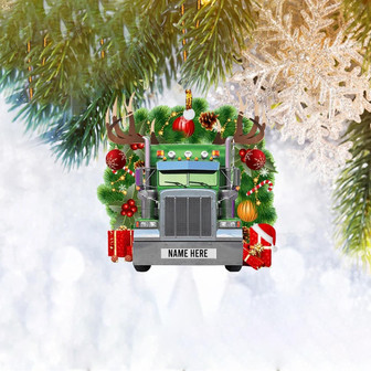 Custom Truck Flat 2D Christmas Ornament Personalized, Trucker Gifts, Christmas Tree Ornament, Home Decor - Thegiftio UK