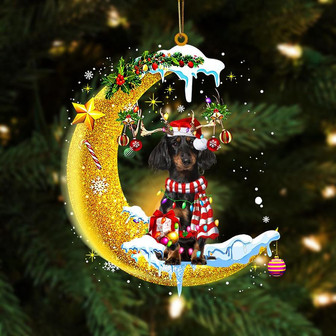 Dachshund On The Moon Merry Christmas Hanging Ornament Dog Ornament, Car Ornament, Christmas Ornament - Thegiftio UK