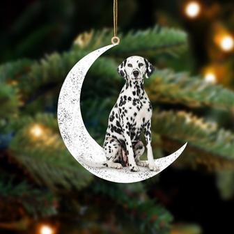 Dalmatian 2-Sit On The Moon-Two Sided Ornament - Thegiftio UK