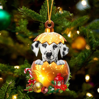 Dalmatian In Golden Egg Christmas Ornament - Thegiftio UK