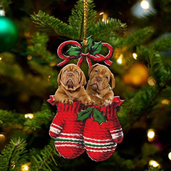 Dogue de Bordeaux Inside Your Gloves Christmas Holiday-Two Sided Ornament, Christmas Ornament, Car Ornament - Thegiftio UK