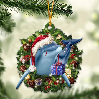 Dolphin and Christmas gift for her gift for him gift for Dolphin lover ornament, Christmas Ornament - Thegiftio UK