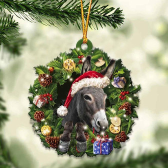 Donkey and Christmas gift for her gift for him gift for Donkey lover ornament, Christmas Ornament - Thegiftio UK