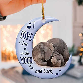 Elephant I Love You to The Moon and Back Rear View Mirror Car Accessories, Rearview Mirror Charm, Ornament, Home Decor - Thegiftio