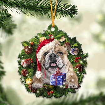 English Bulldog and Christmas gift for her gift for him gift for English Bulldog lover ornament, Christmas Ornament - Thegiftio UK