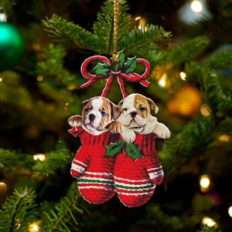 English Bulldog Inside Your Gloves Christmas Holiday-Two Sided Ornament, Christmas Ornament, Car Ornament - Thegiftio UK