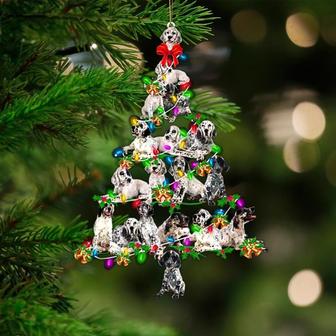 English Setter-Christmas Tree Lights-Two Sided Ornament - Thegiftio UK