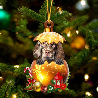 English Setter In Golden Egg Christmas Ornament - Thegiftio UK
