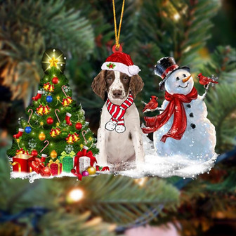 English Springer Spaniel Christmas Snow Hanging Ornament Dog Ornament, Car Ornament, Christmas Ornament - Thegiftio UK