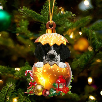 English Springer Spaniel In Golden Egg Christmas Ornament - Thegiftio UK