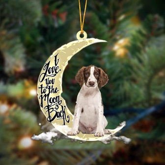 English Springer Spaniel I Love You To The Moon And Back Hanging Ornament, Car Ornament, Christmas Ornament - Thegiftio UK