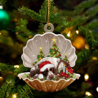 English Springer Spaniel3-Sleeping Pearl in Christmas Two Sided Ornament, Christmas Ornament, Car Ornament - Thegiftio UK