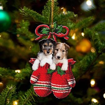 Fox Terrier Inside Your Gloves Christmas Holiday-Two Sided Ornament, Christmas Ornament, Car Ornament - Thegiftio UK