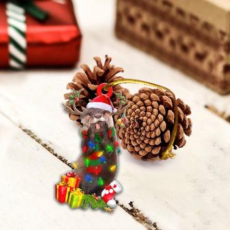 Funny Otter Christmas Reindeer Flat 2D Ornament, Animal Lover Gifts, Christmas Tree Ornament, Home Decor - Thegiftio UK