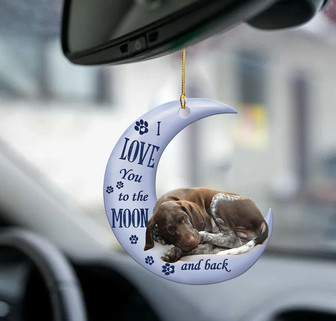 German Shorthaired Pointer moon back GSP lover dog moms two sided ornament - Thegiftio UK