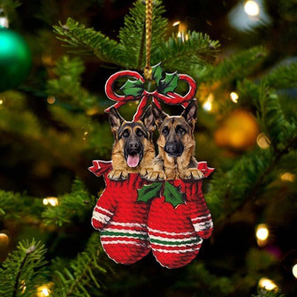 German Shepherd Inside Your Gloves Christmas Holiday-Two Sided Ornament, Christmas Ornament, Car Ornament - Thegiftio UK