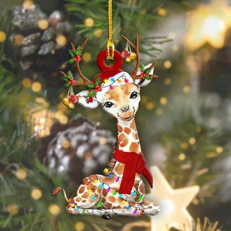Giraffe Baby Lovely Ornament, Christmas Decorative Plastic Ornament, For Giraffe Lovers - Thegiftio