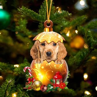 GOLDEN Cocker Spaniel In Golden Egg Christmas Ornament - Thegiftio UK