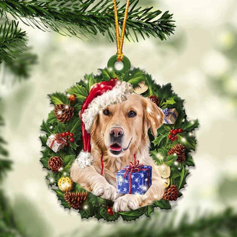 Golden Retriever and Christmas gift for her gift for him gift for Golden Retriever lover ornament, Christmas Ornament - Thegiftio UK