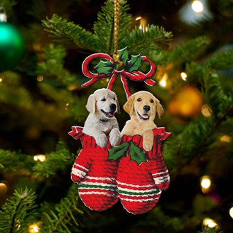 Golden Retriever Inside Your Gloves Christmas Holiday-Two Sided Ornament, Christmas Ornament, Car Ornament - Thegiftio UK