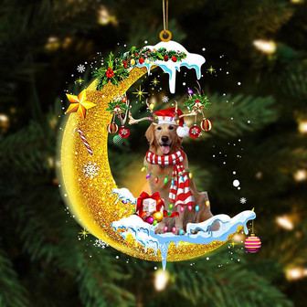 Golden Retriever On The Moon Merry Christmas Hanging Ornament Dog Ornament, Car Ornament, Christmas Ornament - Thegiftio UK