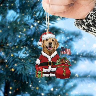 Golden Retriever Santa Hat Christmas Ornament, Loved Golden Retriever Ornament - Thegiftio UK