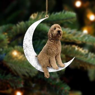 Goldendoodle-Sit On The Moon-Two Sided Ornament - Thegiftio UK