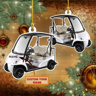 Golf Cart Personalized Christmas Ornament for Golf Players - Two Sided Ornament - Thegiftio UK