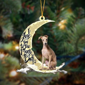 Greyhound I Love You To The Moon And Back Hanging Ornament Dog Ornament, Car Ornament, Christmas Ornament - Thegiftio UK