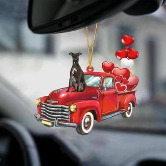 Greyhound-Red Sports car-Two Sided Ornament - Thegiftio UK