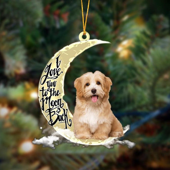 Havanese I Love You To The Moon And Back Hanging Ornament Dog Ornament, Car Ornament, Christmas Ornament - Thegiftio UK