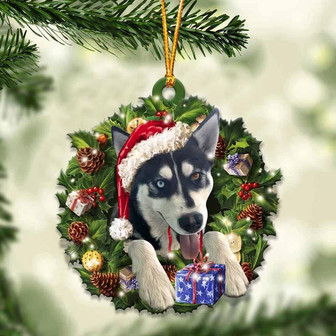 Husky and Christmas gift for her gift for him gift for Husky lover ornament cus, Christmas Ornament - Thegiftio UK
