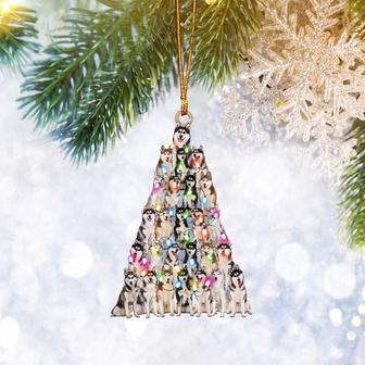 Husky Sr Christmas Tree Flat 2D Ornament, Dog Pet Lover Gifts, Christmas Tree Ornament, Home Decor Plastic Ornament - Thegiftio UK