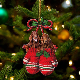 Irish Setter Inside Your Gloves Christmas Holiday-Two Sided Ornament, Christmas Ornament, Car Ornament - Thegiftio UK