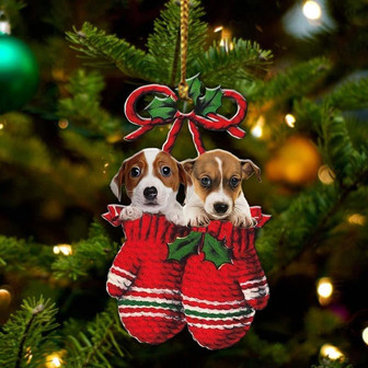 Jack Russell Terrier Inside Your Gloves Christmas Holiday-Two Sided Ornament, Christmas Ornament - Thegiftio