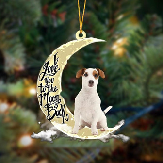 Jack Russell Terrier I Love You To The Moon And Back Hanging Ornament, Car Ornament, Christmas Ornament - Thegiftio UK