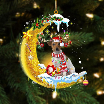 Jack Russell Terrier On The Moon Merry Christmas Hanging Ornament, Car Ornament, Christmas Ornament - Thegiftio UK