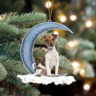 Jack Russell Terrier Sits On The Moon Hanging Ornament Dog Ornament, Car Ornament, Christmas Ornament - Thegiftio UK