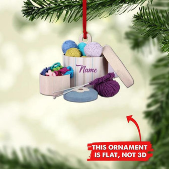 Knitting Crochet Custom Flat Ornament, Knitting Personalized Christmas Ornament, Knitting Lovers Gift - Thegiftio UK