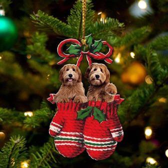 Labradoodle Inside Your Gloves Christmas Holiday-Two Sided Ornament, Christmas Ornament, Car Ornament - Thegiftio UK