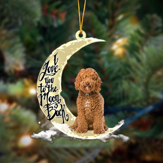 Labradoodle I Love You To The Moon And Back Hanging Ornament Dog Ornament, Car Ornament, Christmas Ornament - Thegiftio UK